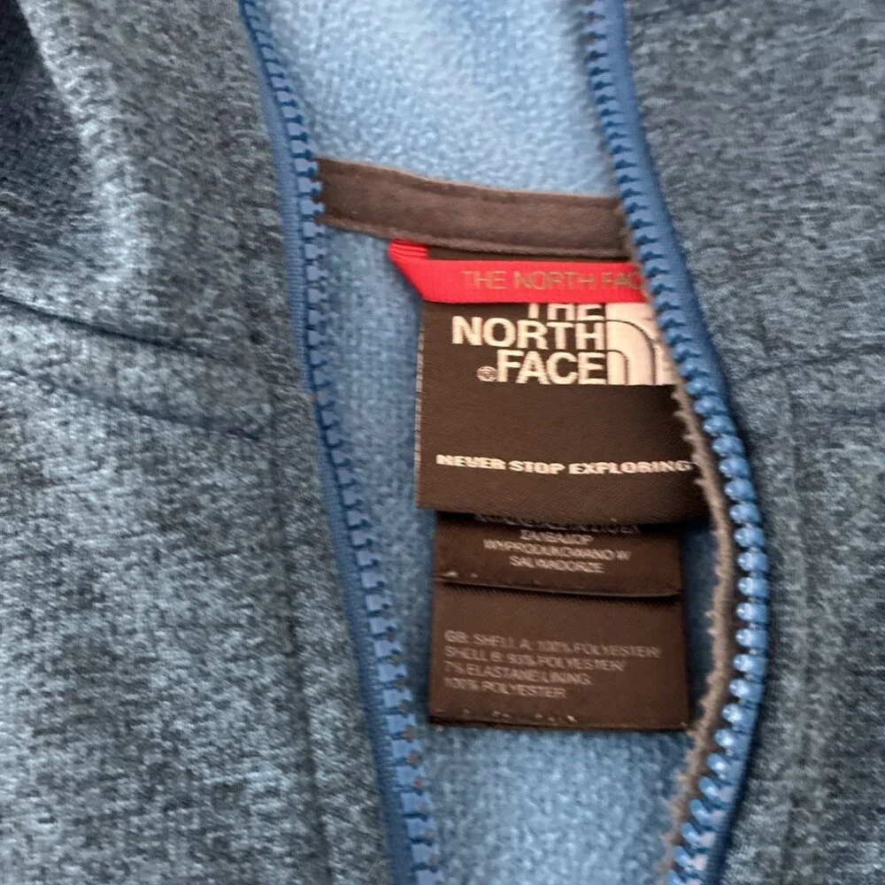 THE NORTH FACE Heather Blue Hiking Full Zip Hoodie Men's Size Medium (W8) - Picture 2 of 10